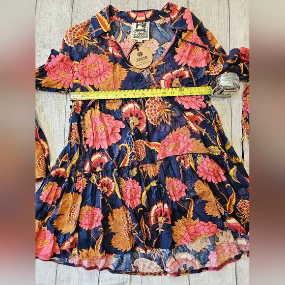 Jaase Women's Size XS Fall Floral Boho Flowy Hippie Top Rayon New w/ Tag - Picture 10 of 11